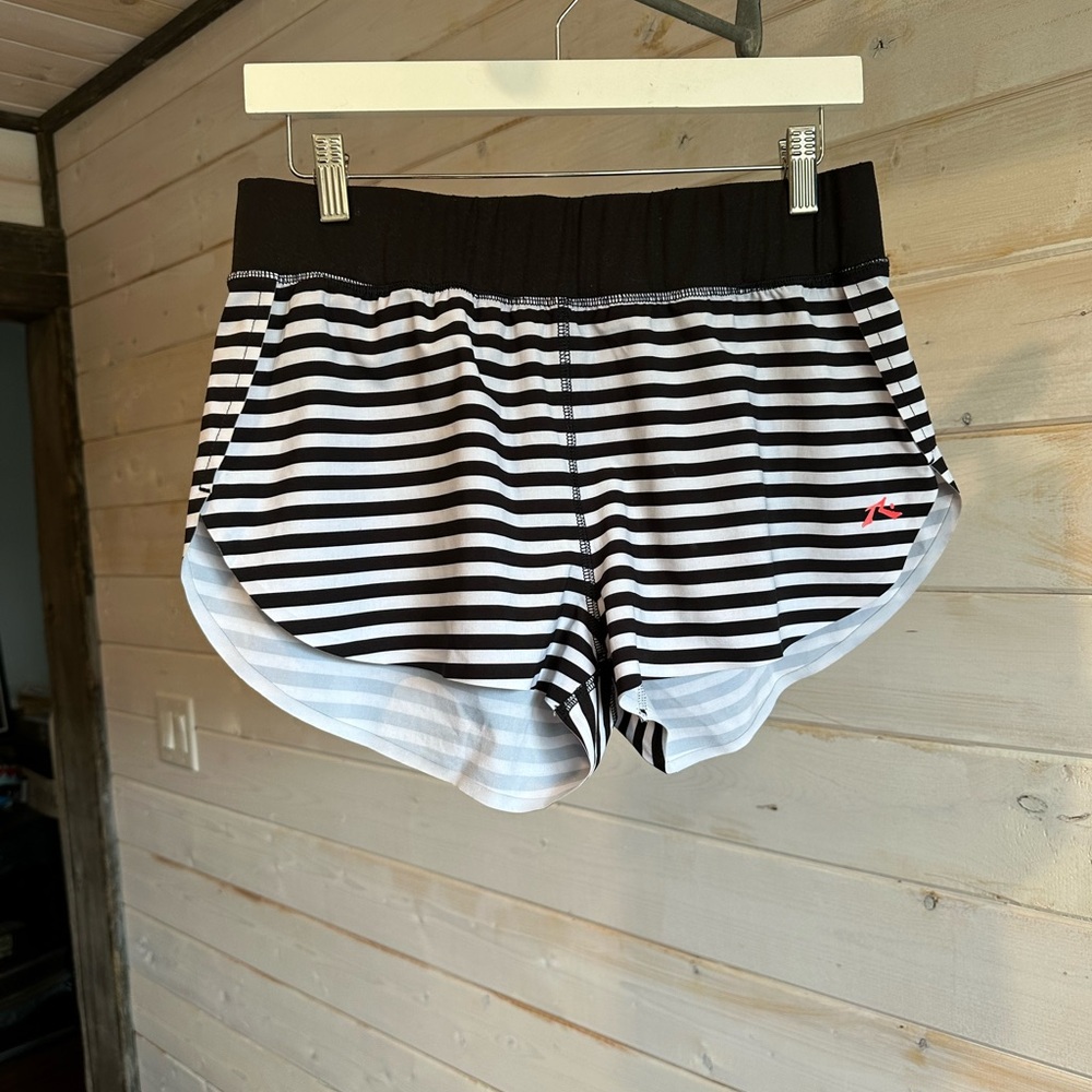 Rusty | Black & White Striped Shorts